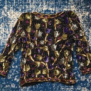 Going out of Sale-Sale!!!!  
Beaded Sequined Jacket Vintage Backless Long Sleeve